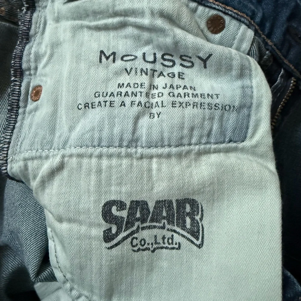 MOUSSY VINTAGE Tyrone Skinny Blue Denim Jeans Japan Raw Hem Medium‎ Wash 29 - Picture 9 of 11